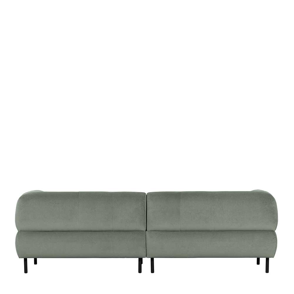 3er Wohnzimmercouch in Graugrün Samt - Persona
