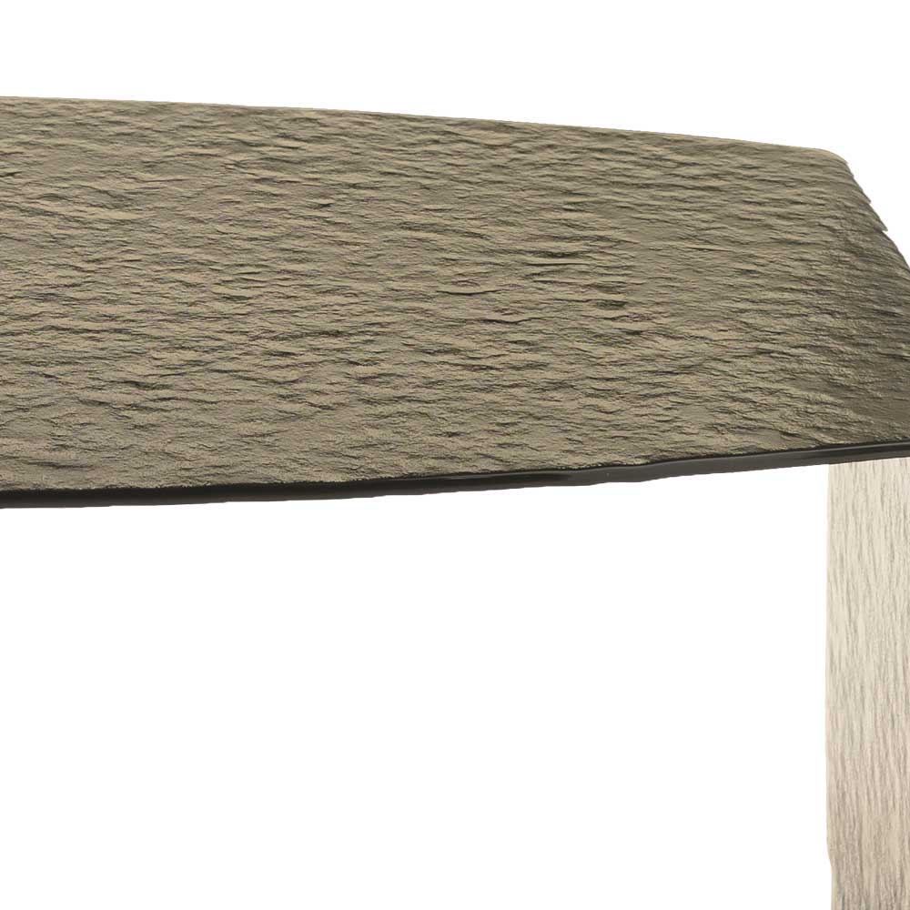 Design Couchtisch aus Strukturglas in Bronze - Pepps