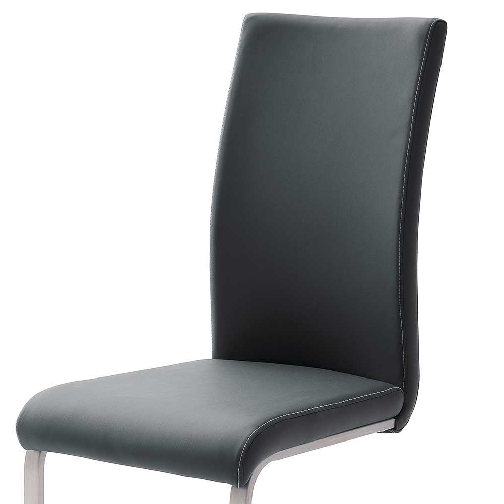 Esszimmer Schwingstuhl in Schwarz Cicia Kunstleder (4er Set)