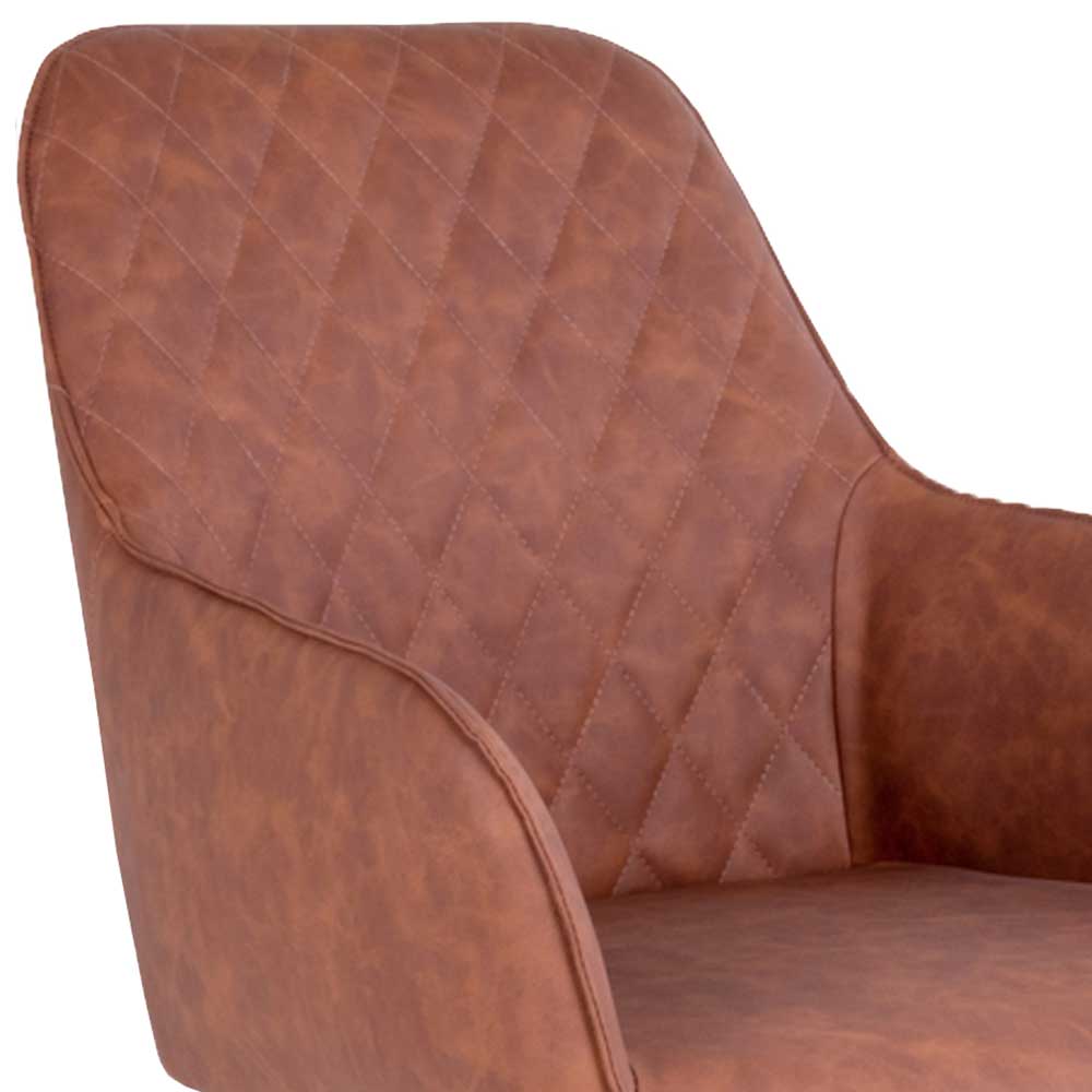 Esstisch Drehstuhl in Cognac Braun - Dress