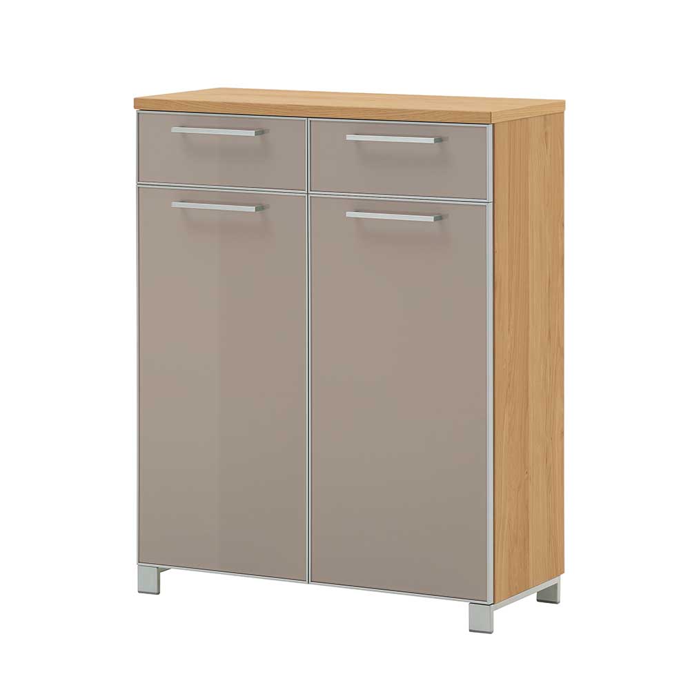 Schuhschrank Diecca in Taupe Glas beschichtet