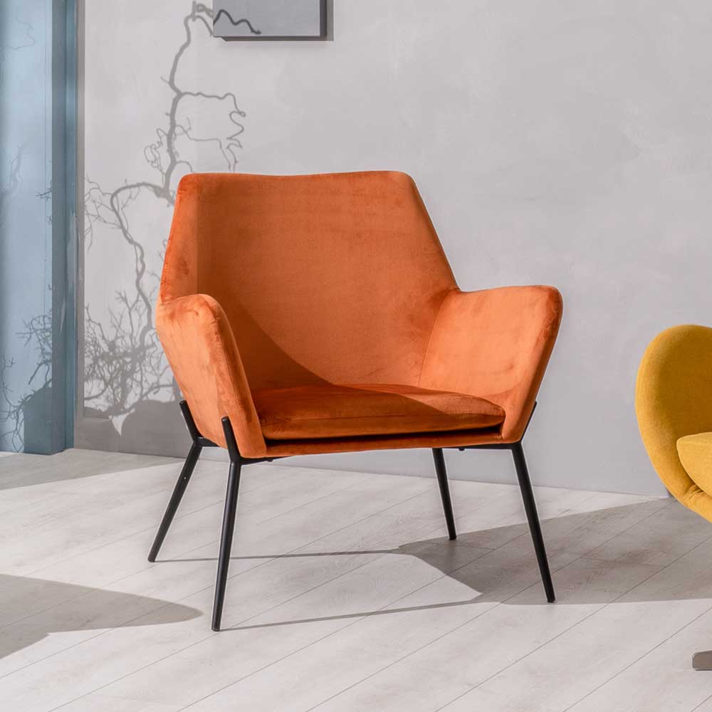 Design Samtsessel in Orange - Ofrael