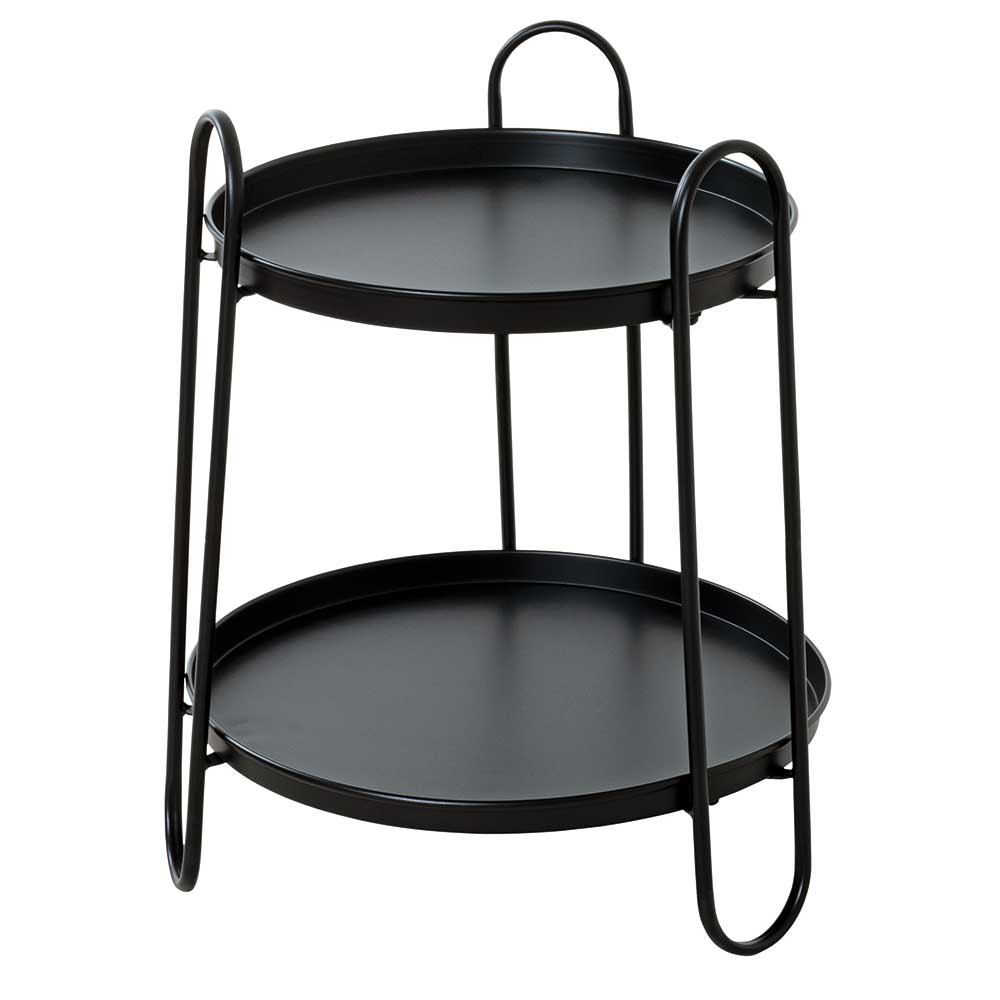 Runder Design Beistelltisch in Schwarz - Inhaga
