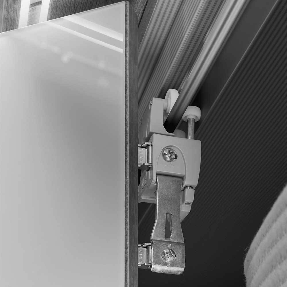 3m 4-türiger Kleiderschrank in Weiß Glasfront - Cara