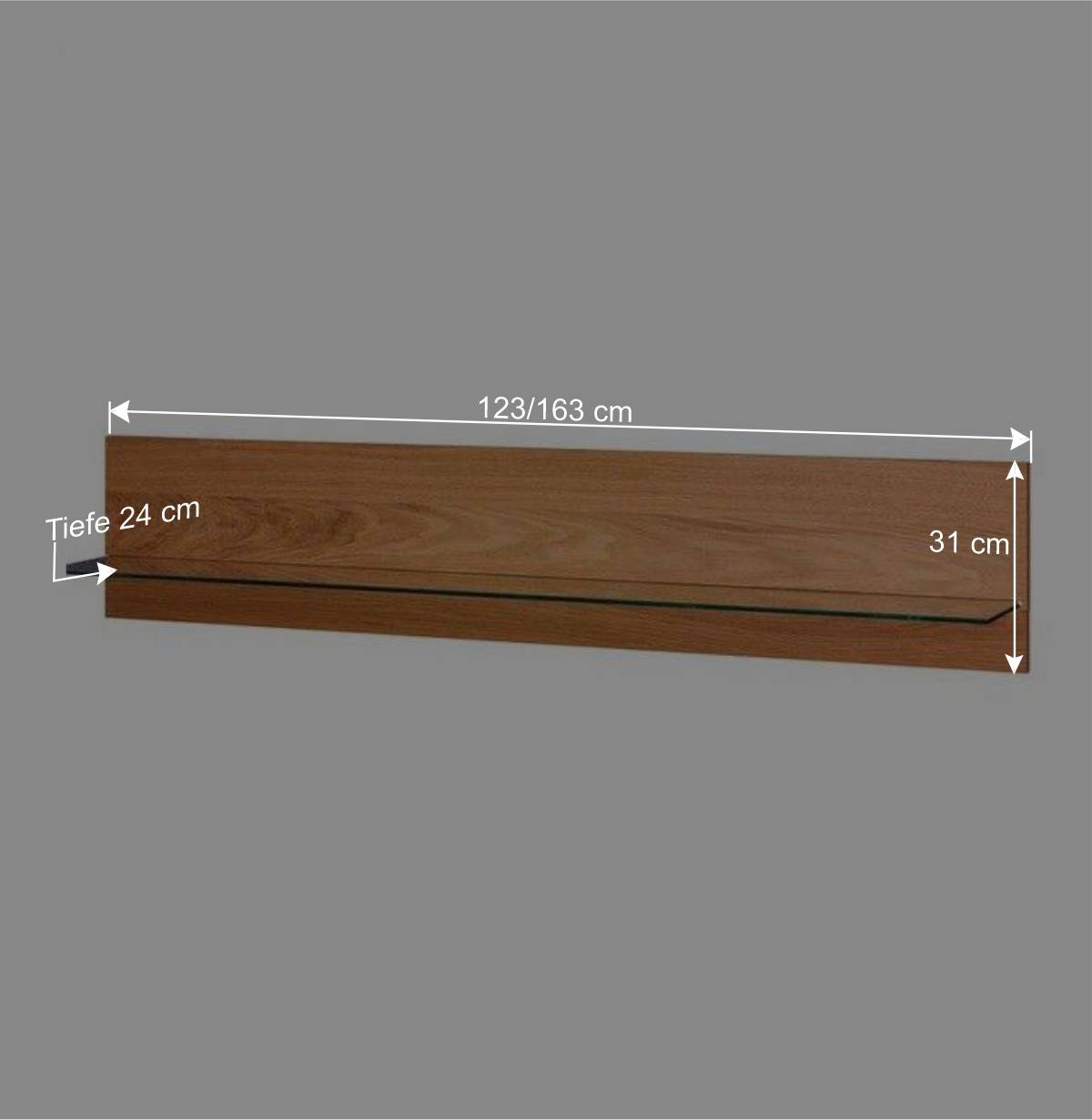 Wandboard mit Glasablage - Sennya