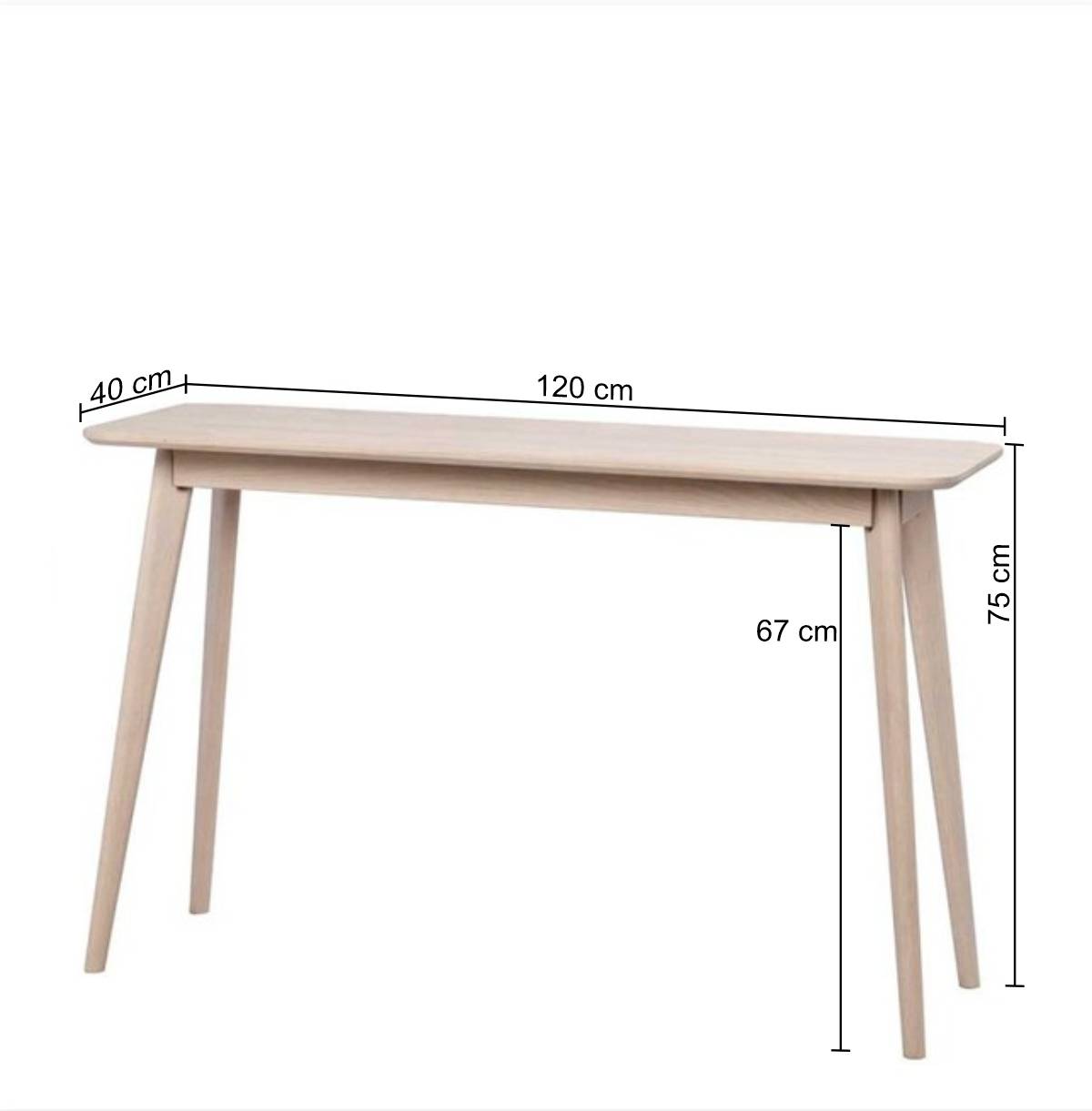 120x75x40 Konsolentisch im Skandi Design - Navassa
