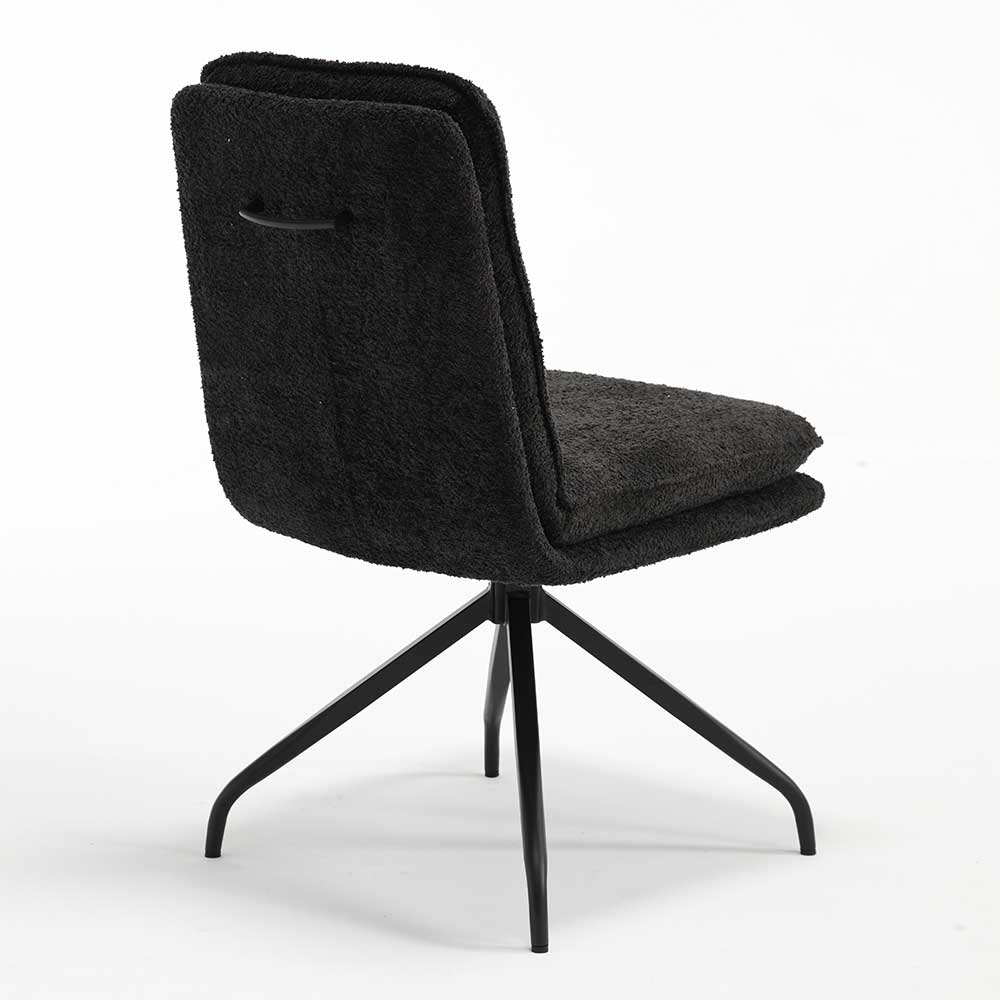 Drehbarer Essstuhl in Anthrazit Boucle - Icoleran (2er Set)
