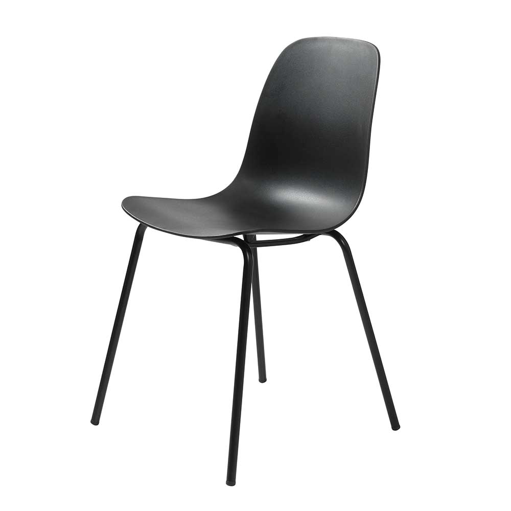 Schwarze Schalenstühle aus PP - Resceta (4er Set)