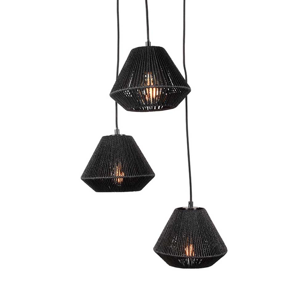 3-flammige Hängelampe aus Jute und Metall - Jayden