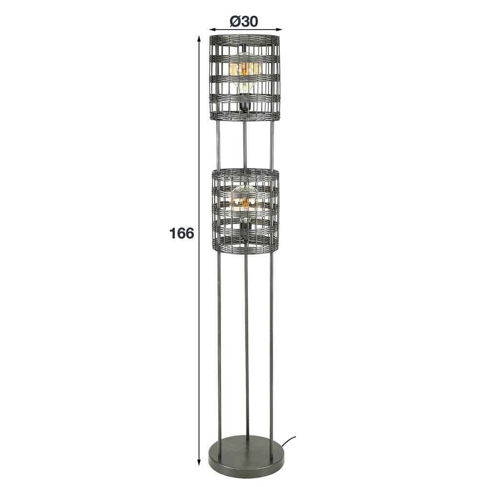 2-flammige Stehlampe aus Metallgeflecht - Cibiao