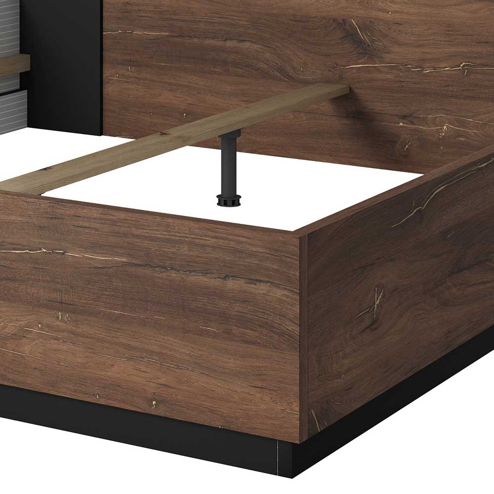 Doppelbett ohne Bodenfreiheit mit Kopfteil - Prabhaa