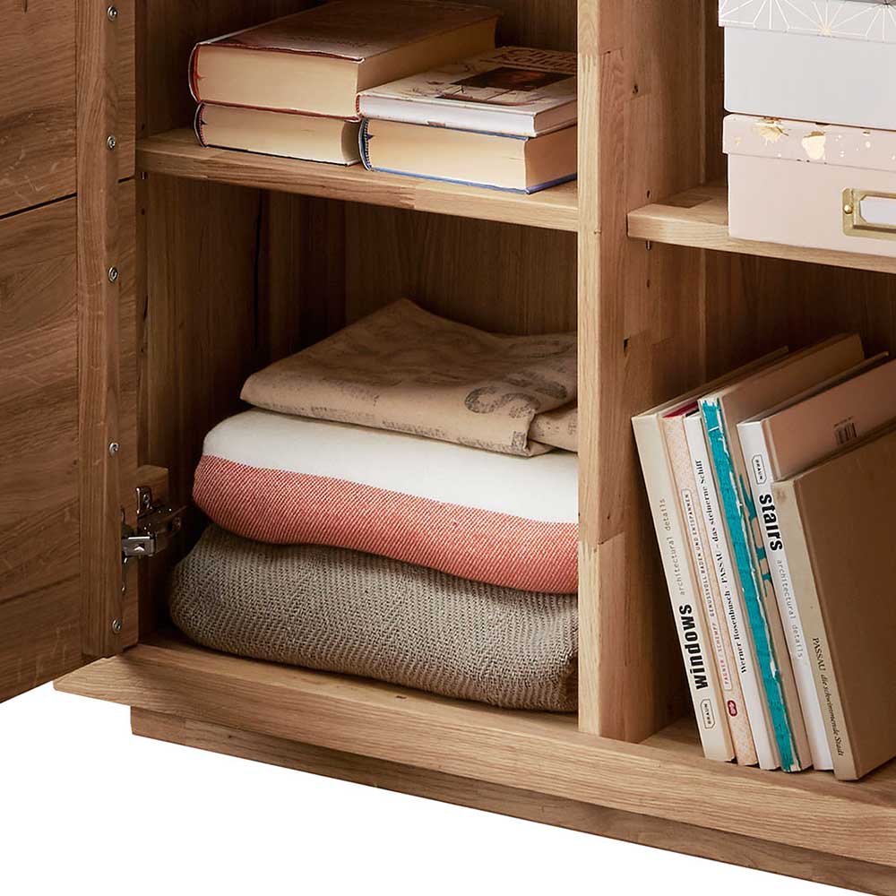 103x205x40 Vitrinenschrank aus Wildeiche Massivholz - Embleys