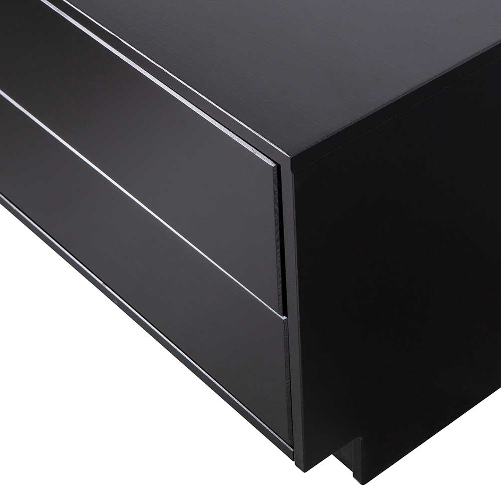 50x40x40 Nachtkommode in Schwarz Kiefernholz teilmassiv - Niwidus