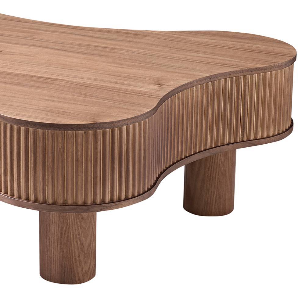 Design-Wohnzimmertisch in Walnuss Furnier - Foliage