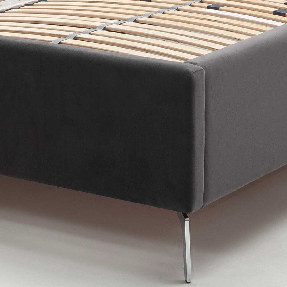 Samt Polsterbett mit Chesterfield Kopfteil - Badehma