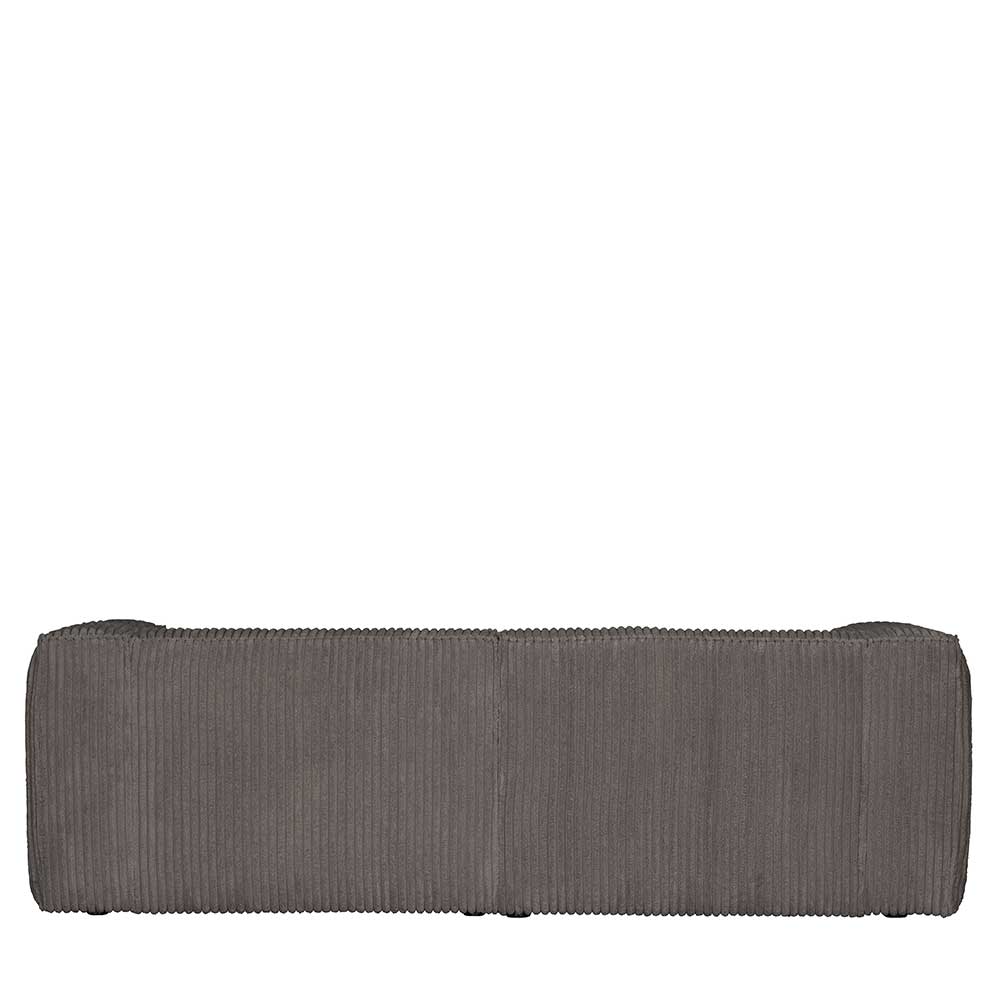 246cm breite Wohnzimmercouch in Dunkelgrau Cord - Island