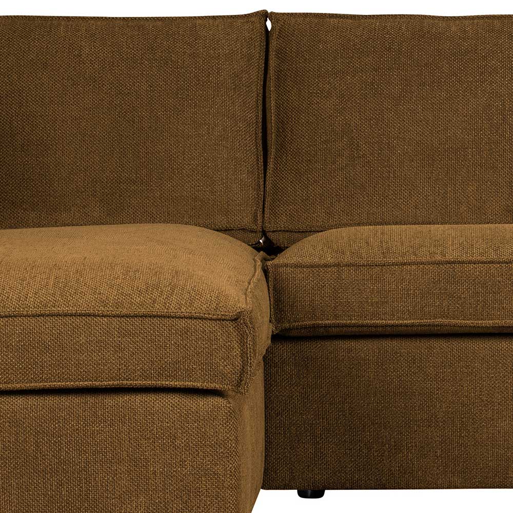 Ecksofa Rundecke in Bronze Webstoff - Andalusia