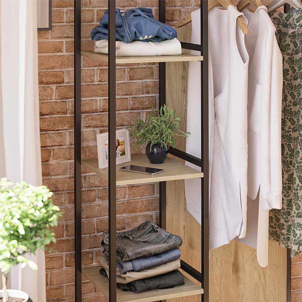 Stehende Garderobe in Holzoptik Natur - Xaidon