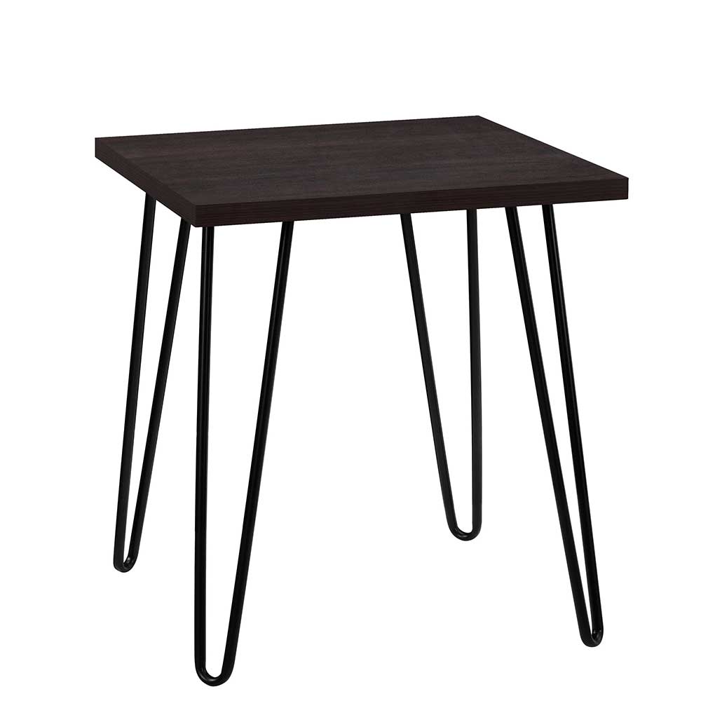 Retrodesign Beistelltisch in Eiche Optik Dunkelbraun - Braving