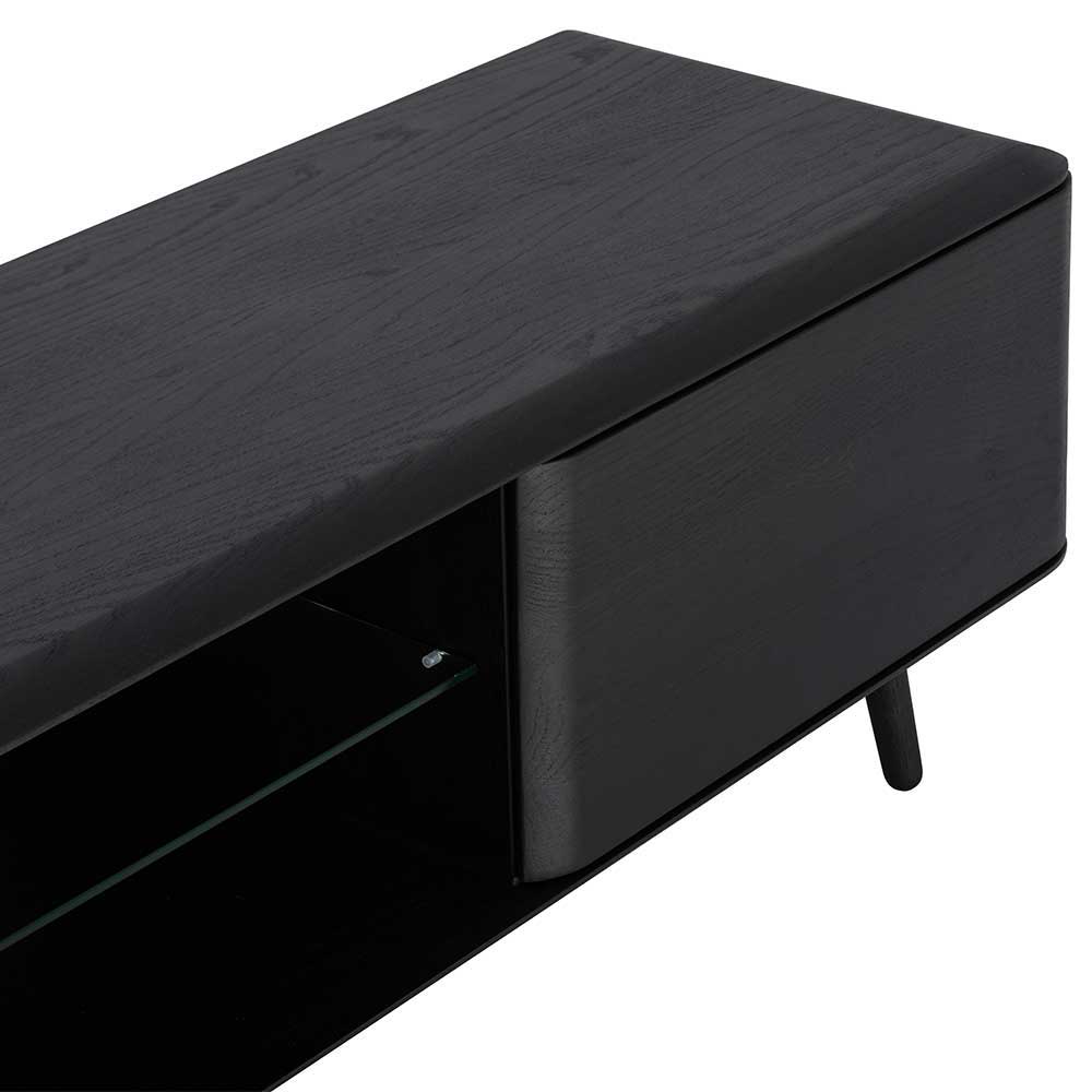 Eiche TV Lowboard in Schwarz geölt - Janeira
