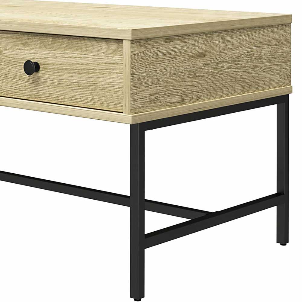 Skandi Sofatisch mit Schublade und Fach - Black