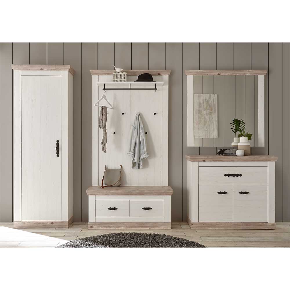 Country Flur Garderobe & Möbel Set - Nedita (fünfteilig)