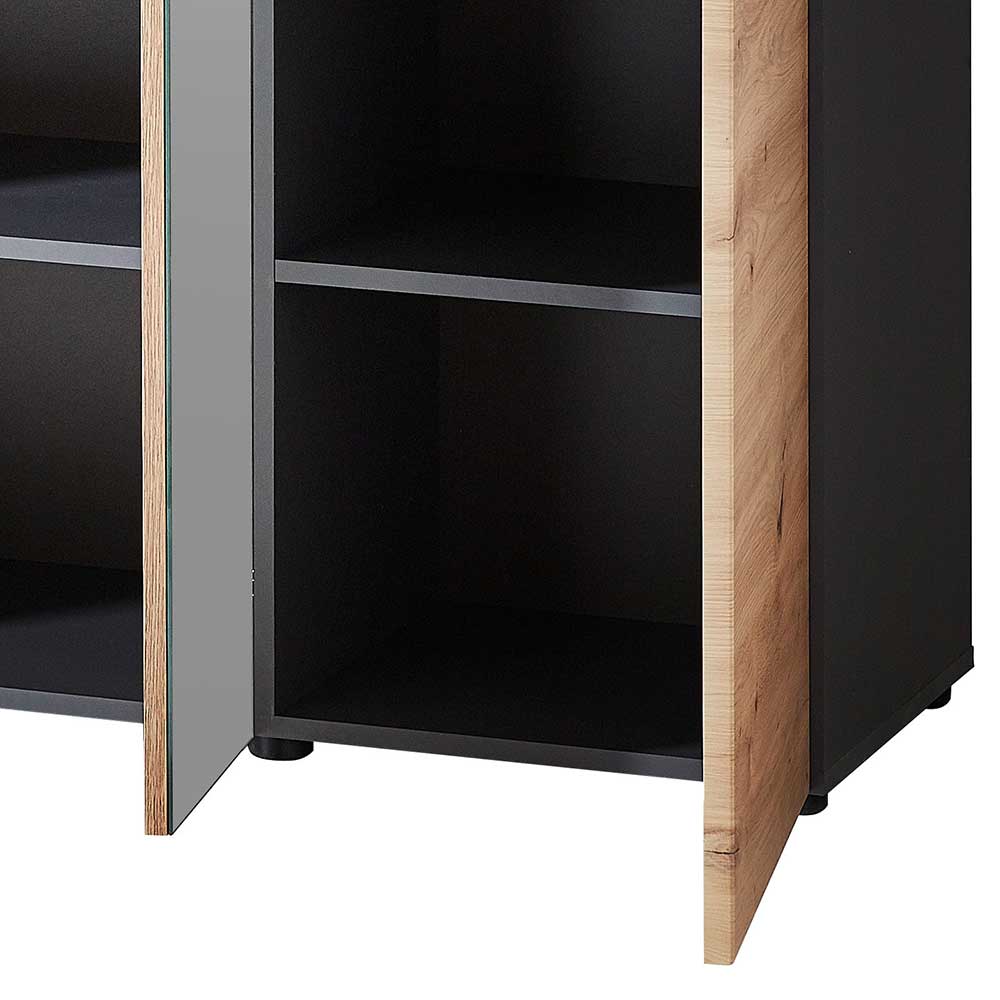 105x192x38 cm Dielen Kleiderschrank mit Spiegel - Kuetra