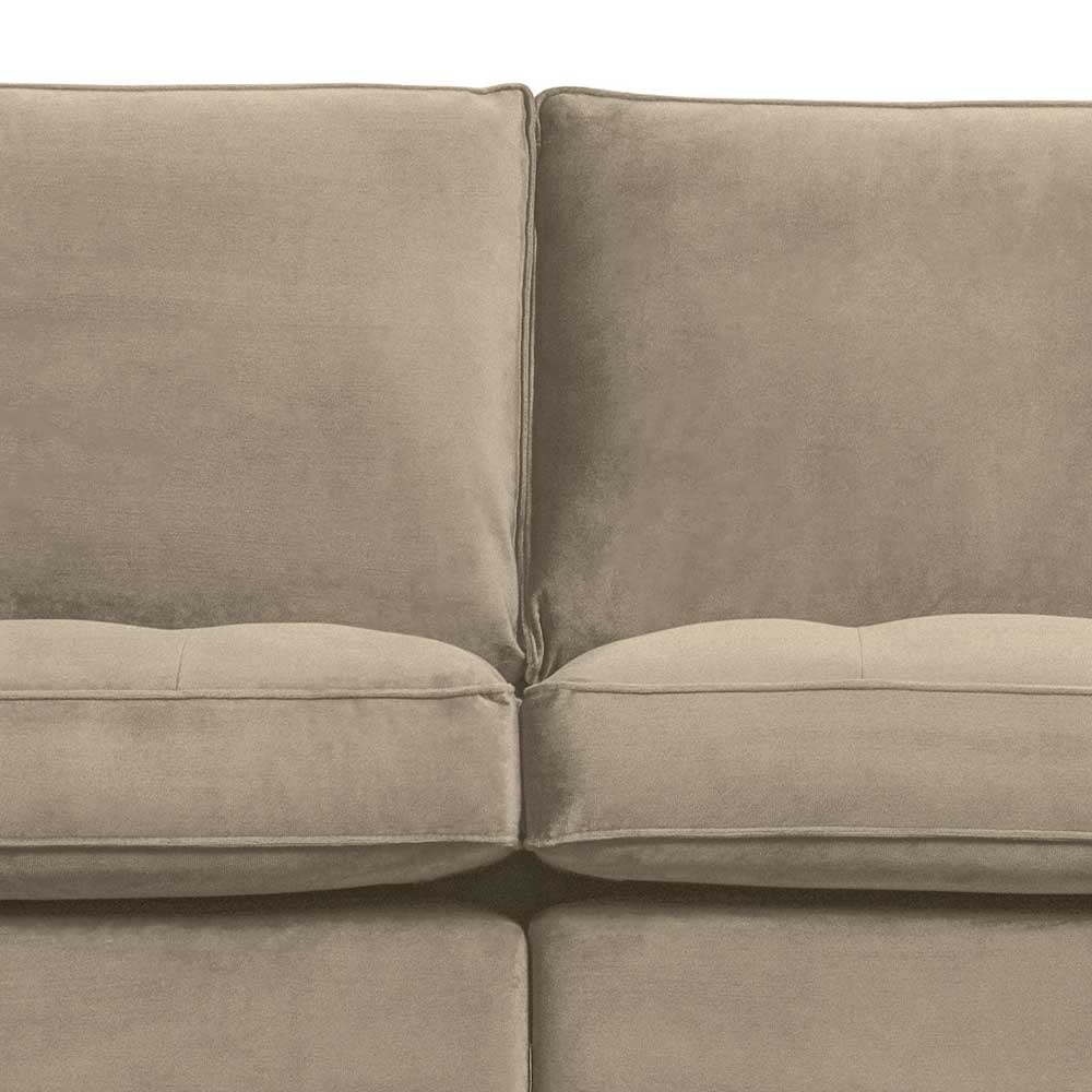 Wohnzimmercouch aus Samt in Khaki - Afeiro