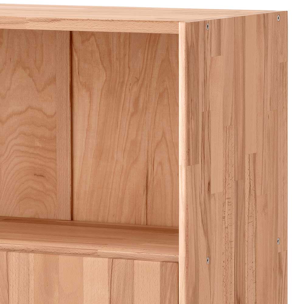 Offener Fachboden im oberen Bereich des Ordnerschranks aus Kernbuche Massivholz – Senklas