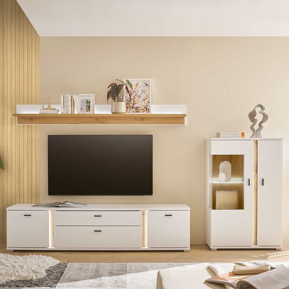 TV Wohnwand Möbel Kombi - Racelyn (dreiteilig)