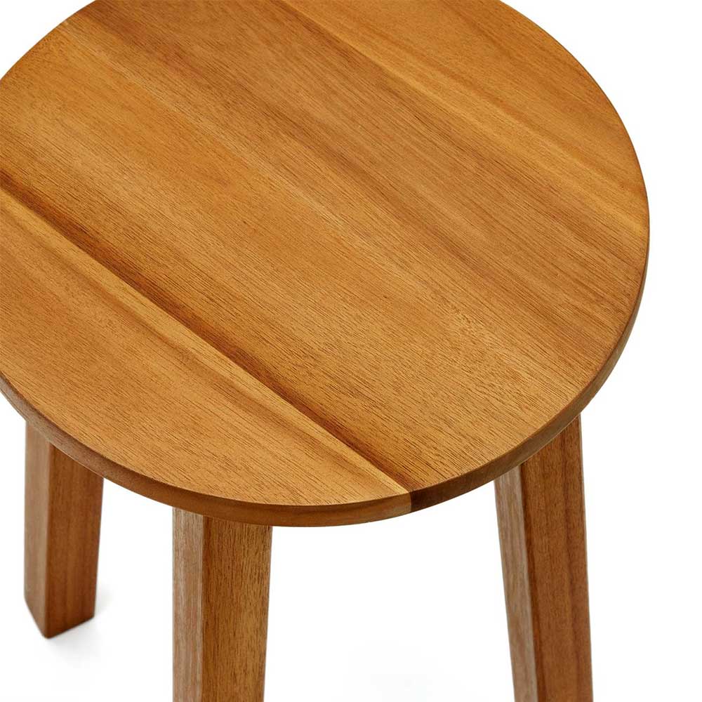 Runder Massivholz-Hocker aus Akazie - Ymer