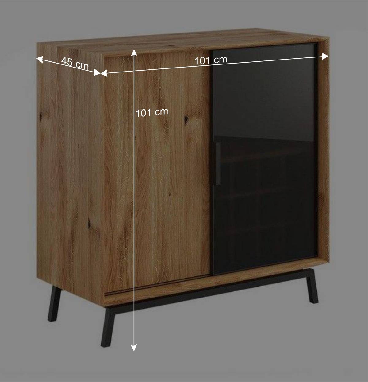 101x101x45 Highboard mit Schiebetüren - Fabiella