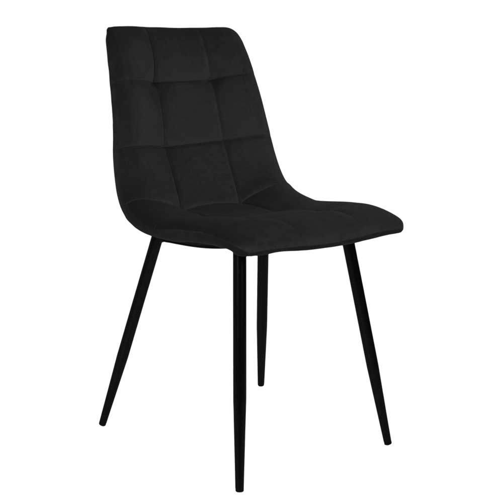 Küchenstühle in Schwarz Samt - San Bruma (2er Set)