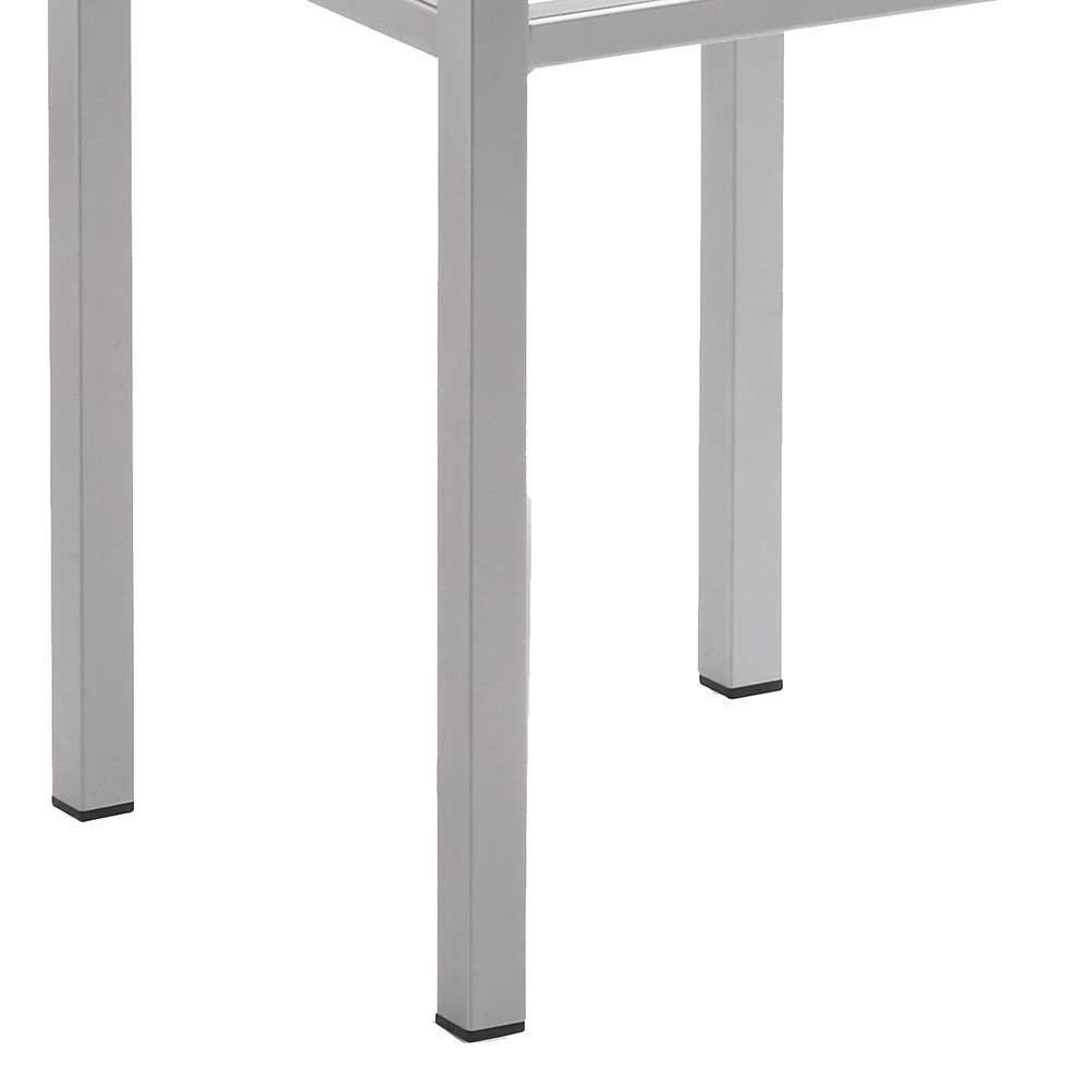 Quadrat Barhocker in Taupe & Silber - Guisa