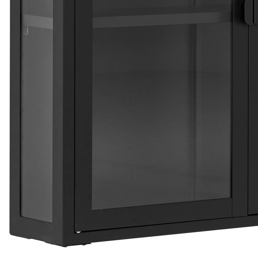 2-türige Hängevitrine in Schwarz - Entury
