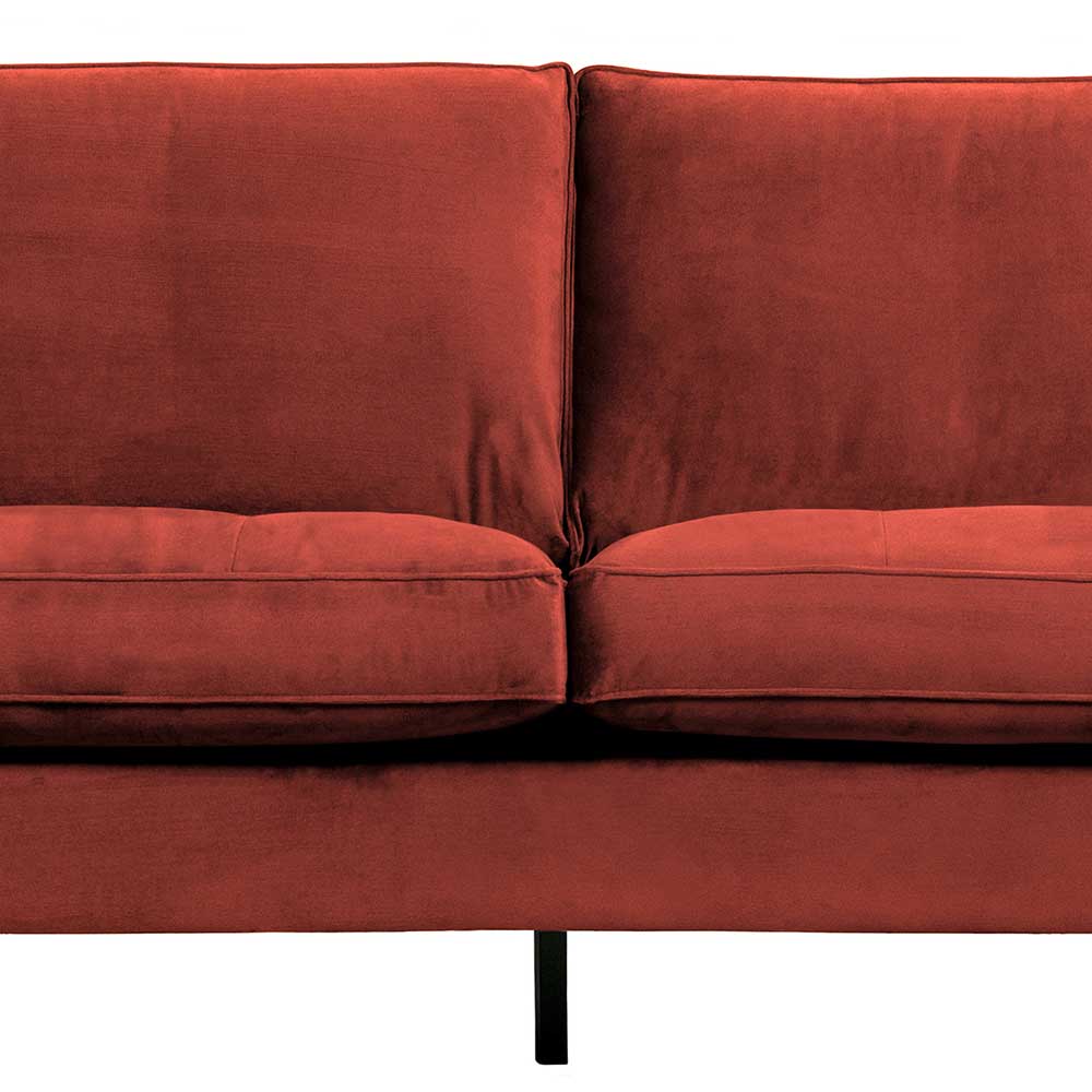 230x83x88 Samt Wohnzimmercouch in Kastanien Braun - Enzing