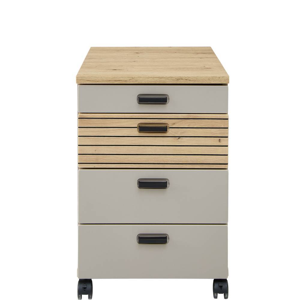 Schreibtisch Rollcontainer in Grau - Dorota