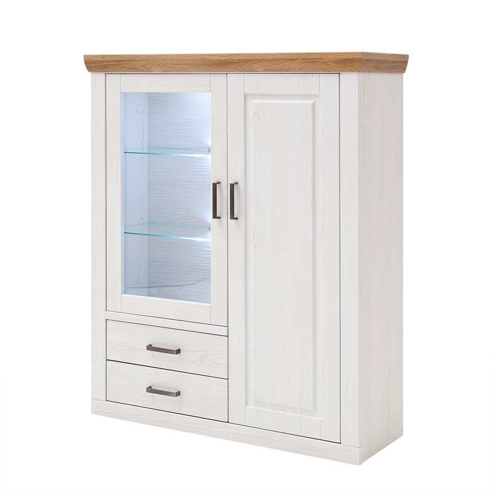 Country Highboard Vitrine mit Stauraum - Samula