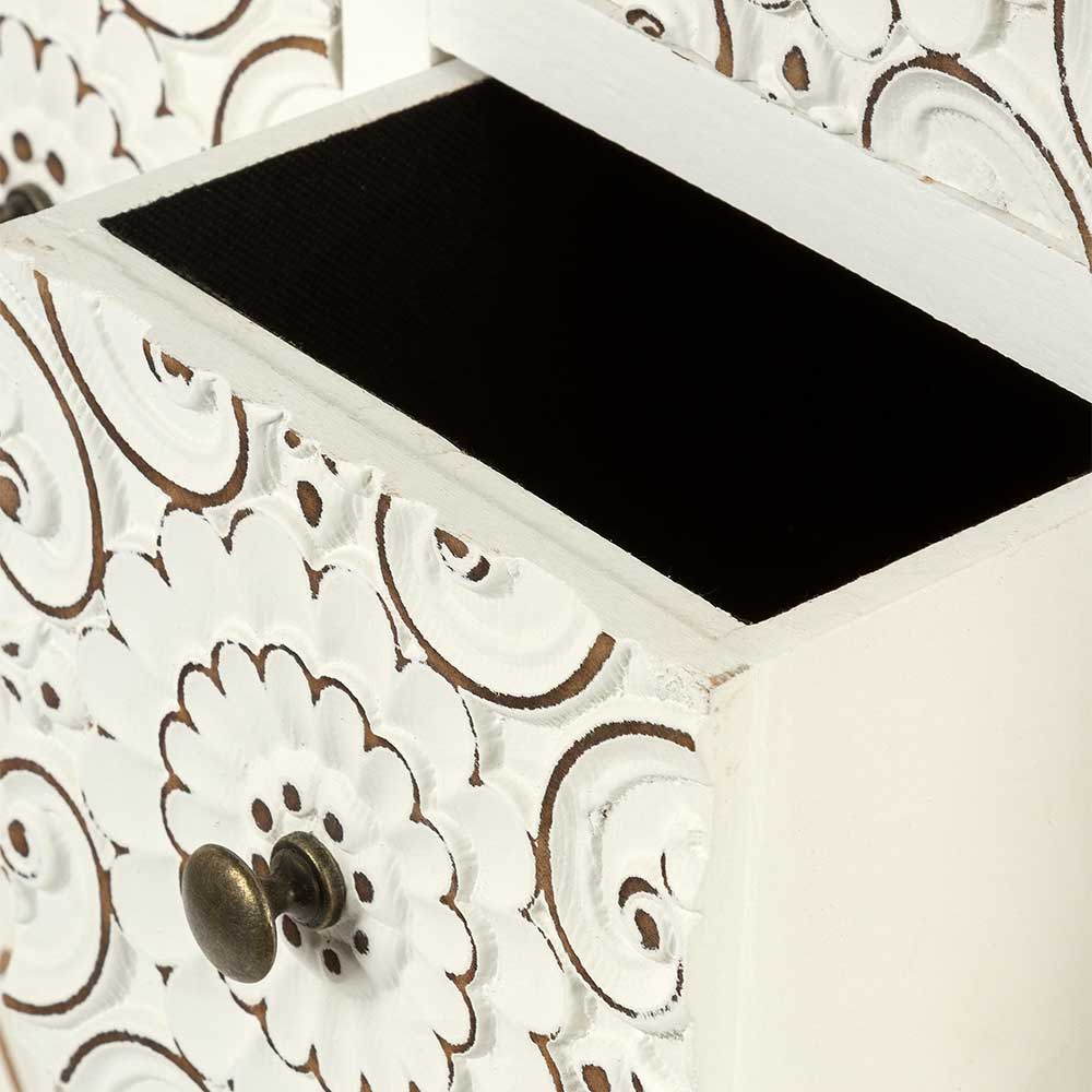 Shabby Highboard mit Ornament Muster Front - Acacio