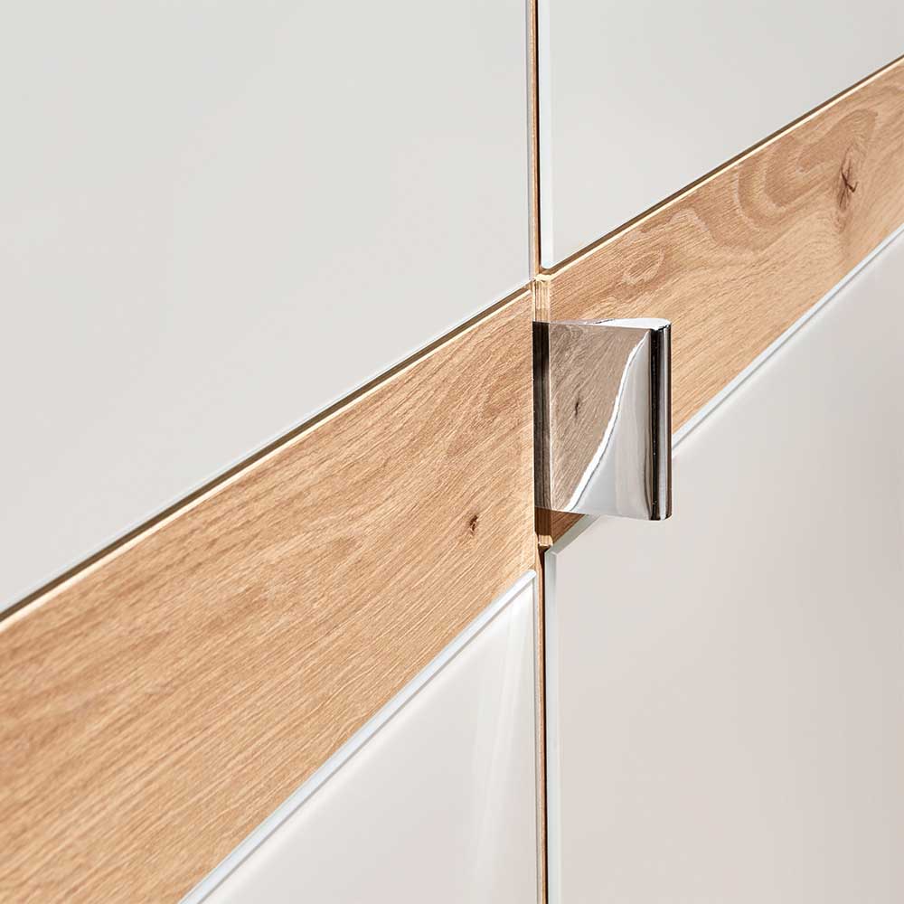 6-türiger Kleiderschrank in Beige Glas - Crascanu