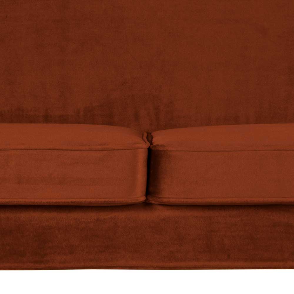 2,5er Wohnzimmercouch in Rost Braun & Schwarz - Susi