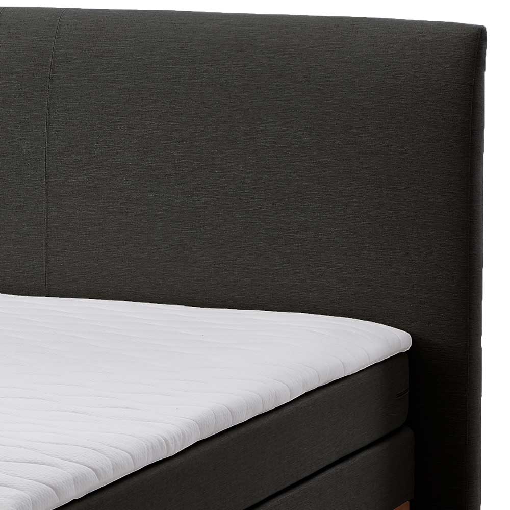 Boxbett mit Stauraum in Anthrazit & Walnuss - Pitta