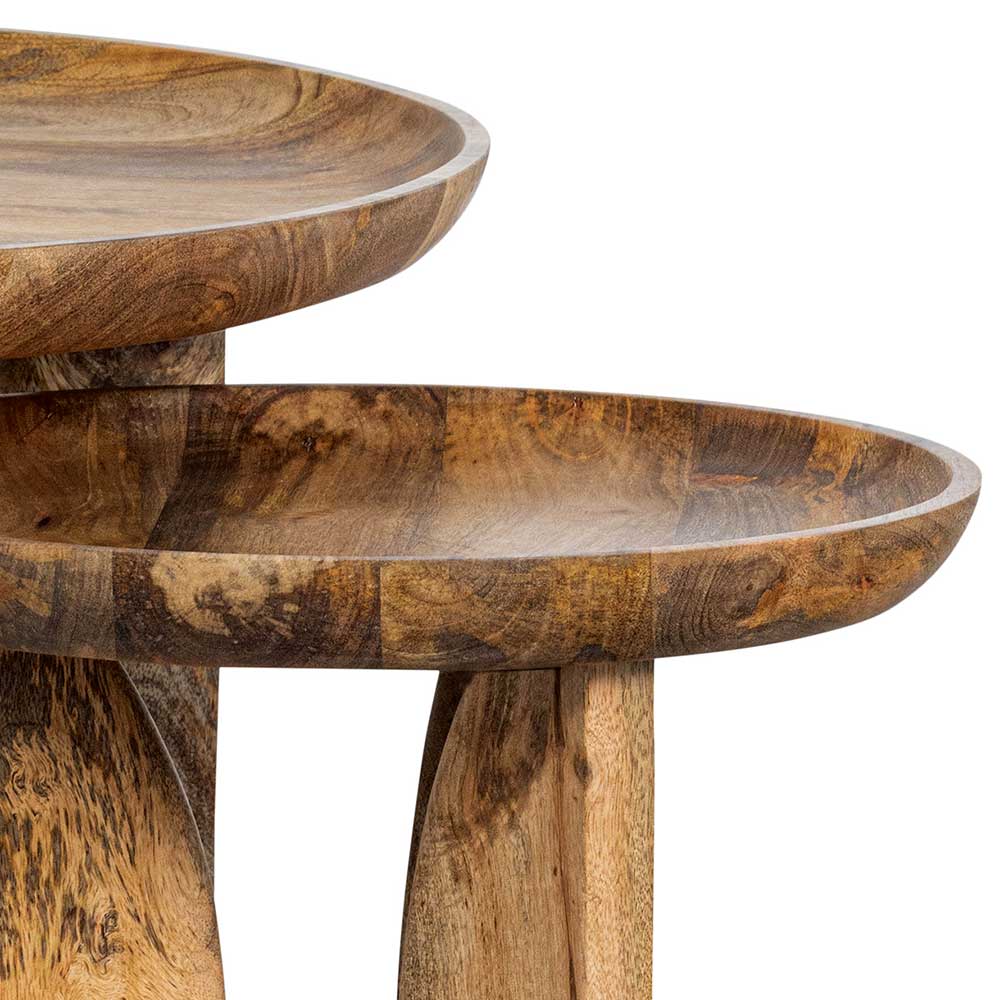 Design Beistelltische mit 3-Fuß-Gestellen - Aglia (zweiteilig)
