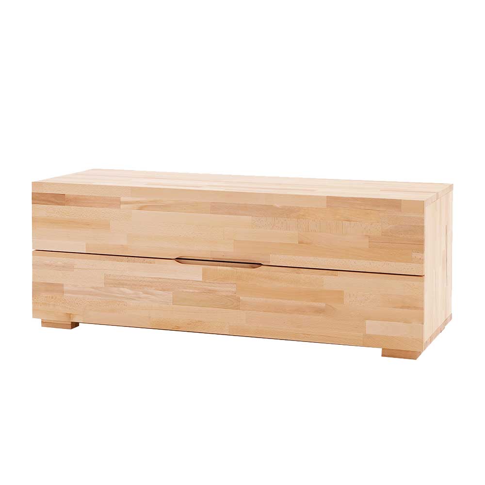 Massivholz Lowboard Buche Natur Pleasure mit 2 Schubladen
