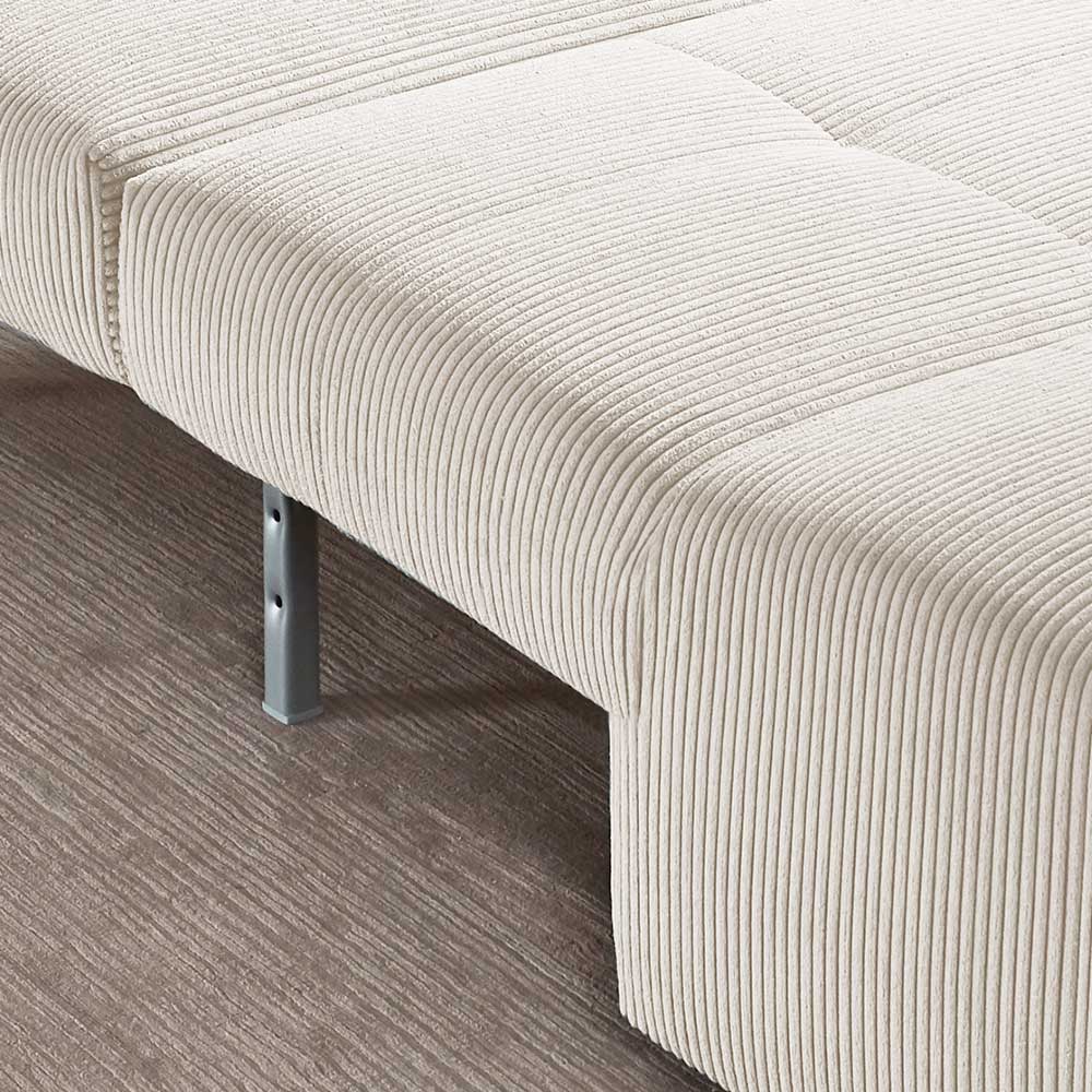 Metallfüße des Klappsessels in Creme Cord-Stoff – Tudan