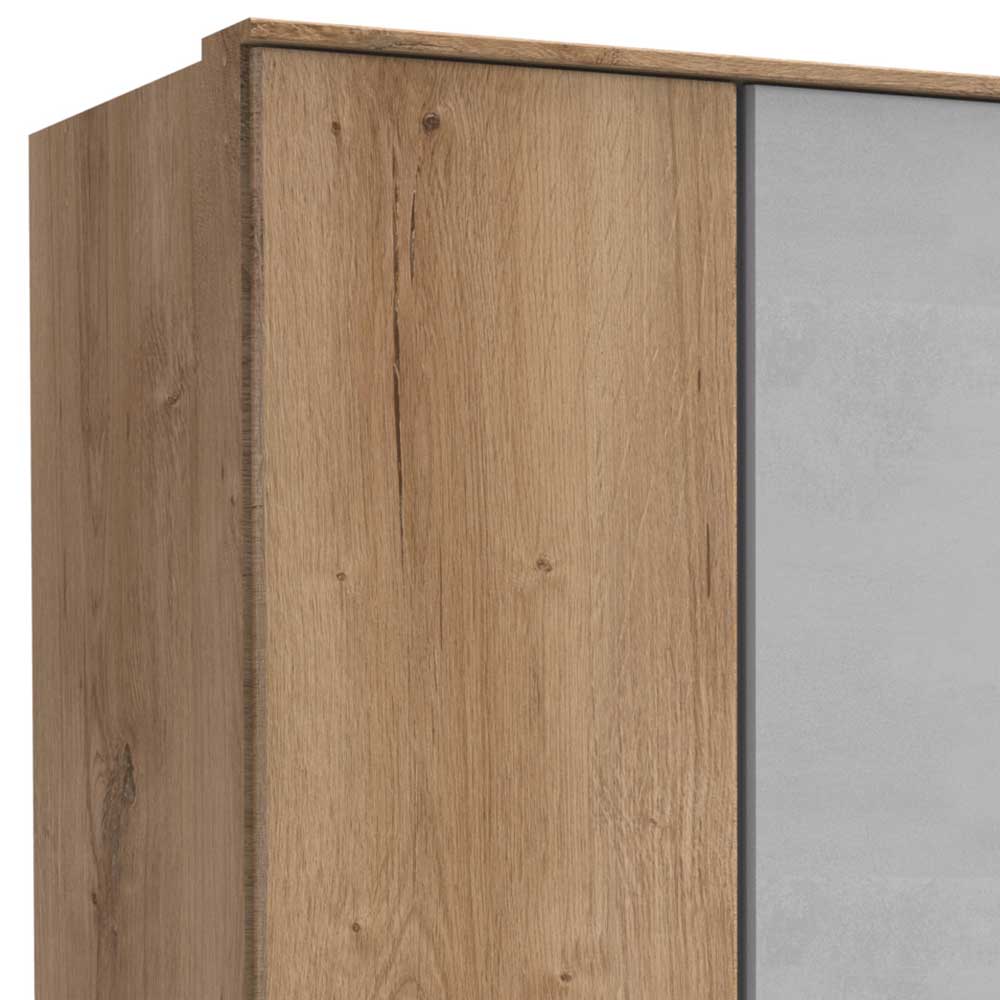 Kleiderschrank in Plankeneiche & Lichtgrau - Anca