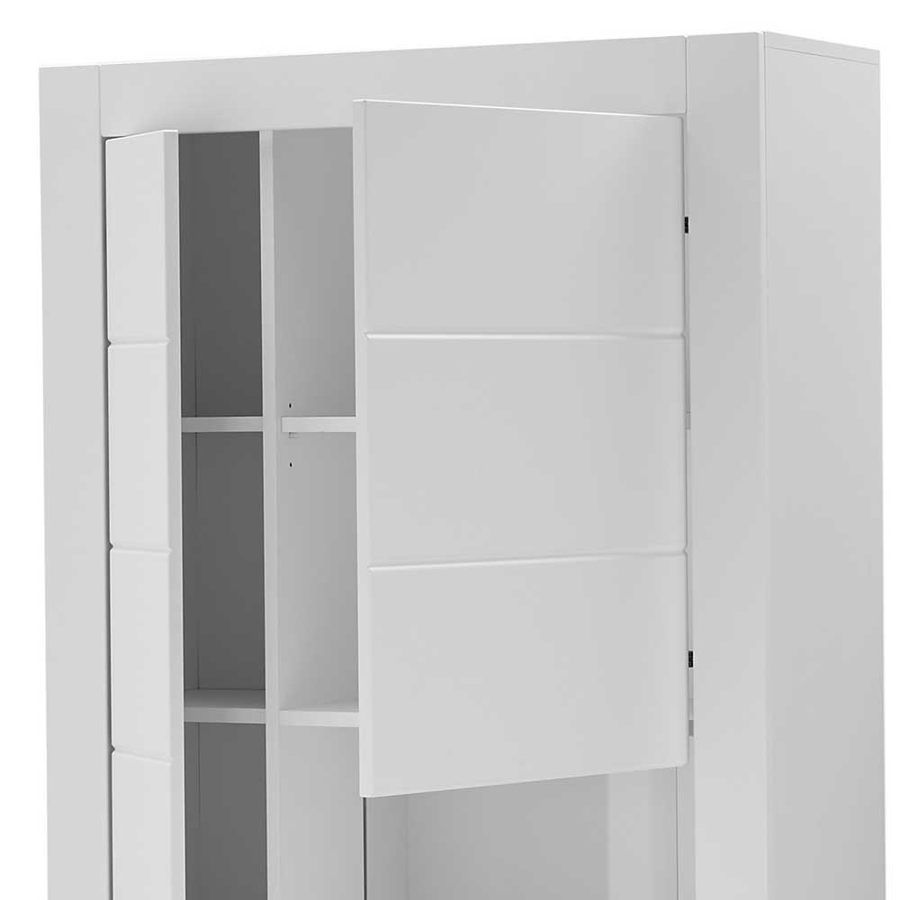 Vitrinenschrank in Weiß - 85x198x35 cm - Ilana