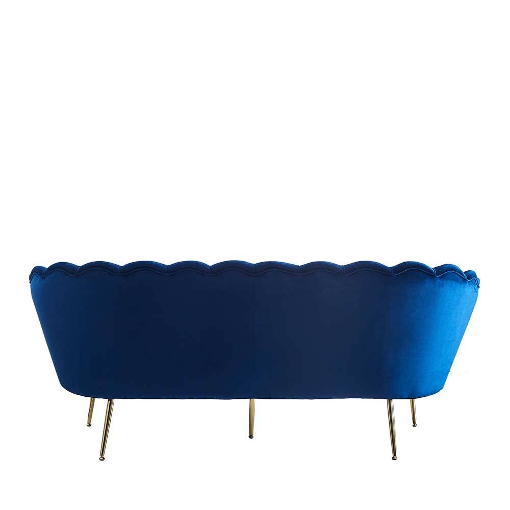 Muschelsofa in Dunkelblau Samt - Casilla