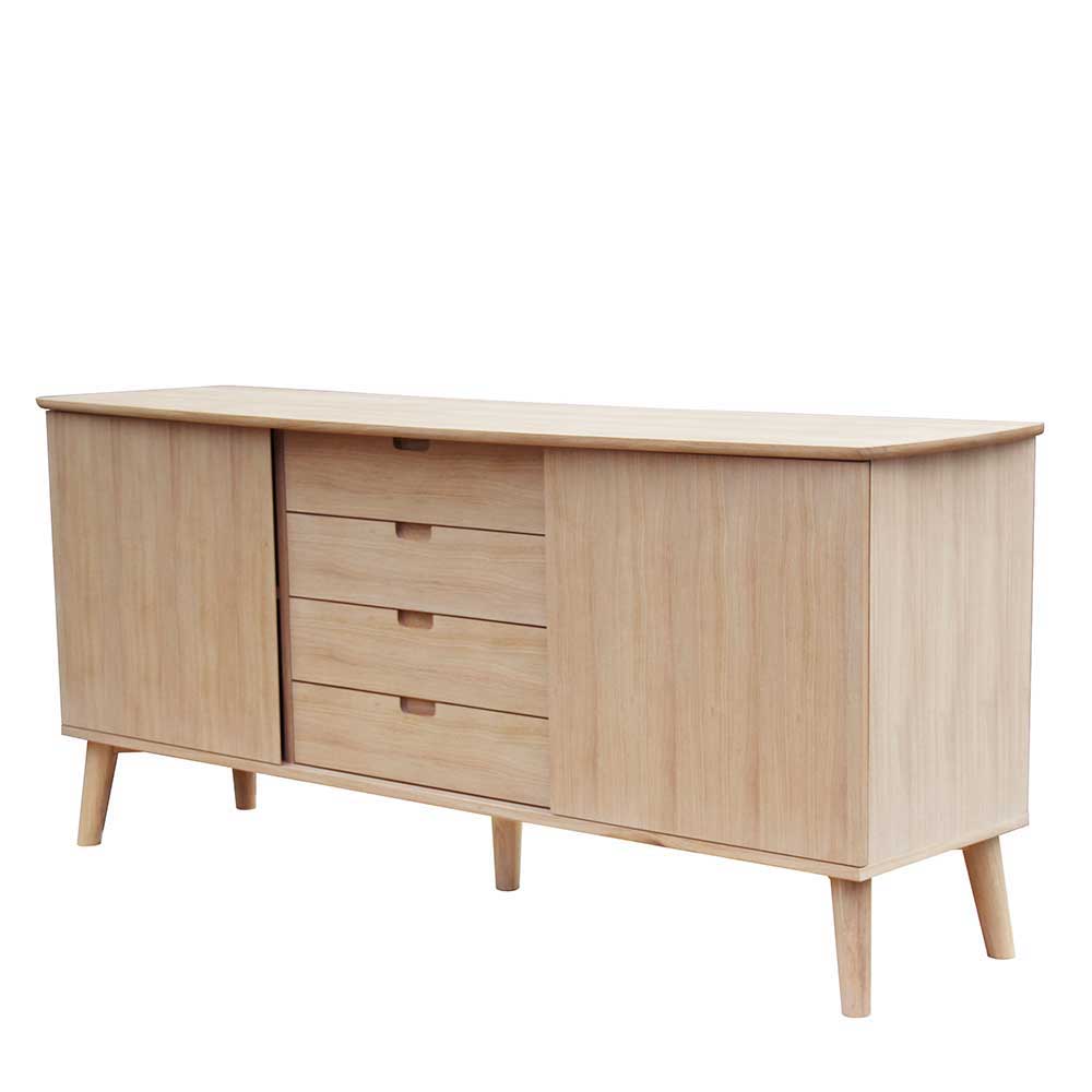 Eiche Bianco Sideboard mit zwei Schiebetüren und vier Schubladen für den Wohnbereich – Saimoon
