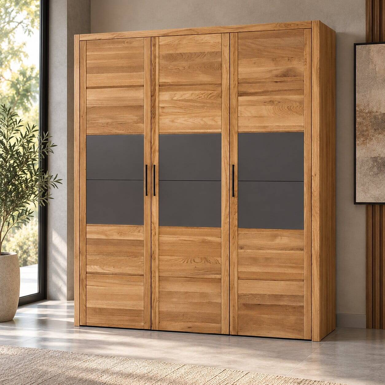Massivholz Kleiderschrank mit drei Türen - Zaisan